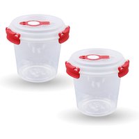 Frischhaltedosen für Lebensmittel ( 0,64 l ) - 2er Pack Rot - Vorratsdose luftdicht, Aufbewahrungsbox Meal Prep Box, Joghurt schale, bpa Frei - Rot von BESTLIVINGS