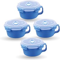 Bestlivings - Frischhaltedosen für Lebensmittel ( 0,84 l ) - 4er Pack Blau - Vorratsdose luftdicht, Aufbewahrungsbox Meal Prep Box, Frühstücksschale, von BESTLIVINGS