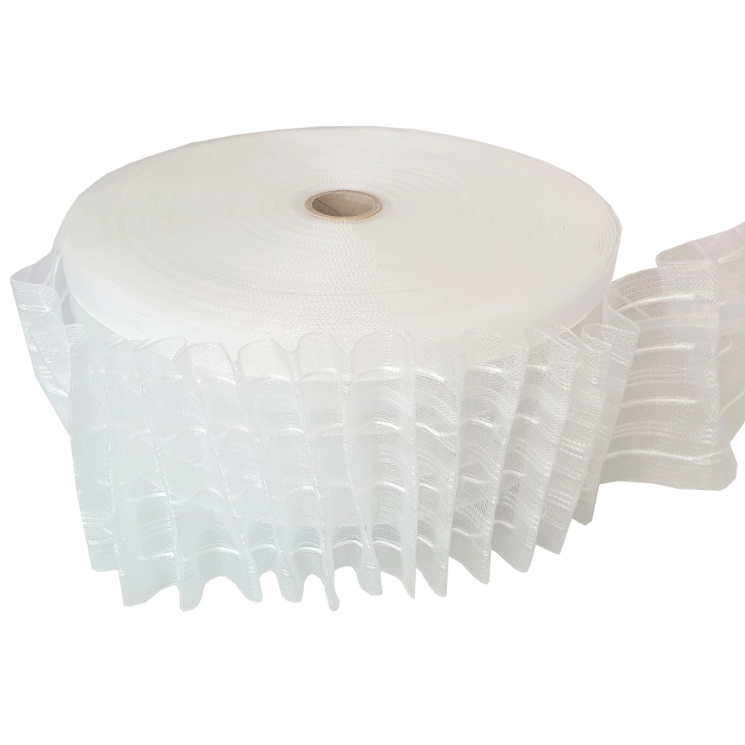 Bestlivings Gardinenband Bleistiftband Transparent 85mm Weiß 50m von BESTLIVINGS