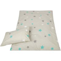 Kinder Bettwäsche 2-tlg ( 100x135cm / 40x60cm ) Bettdecken Set, 100% Baumwolle - Babybettwäsche mit Motiv - Sterne Grau - Sterne Grau von BESTLIVINGS
