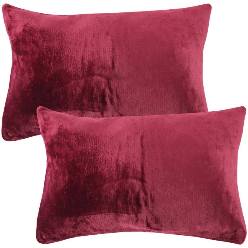 Bestlivings Kissenhülle Kuschel Kissenbezug mit Reißverschluss 40 x 60 cm Aubergine 2er Pack von BESTLIVINGS