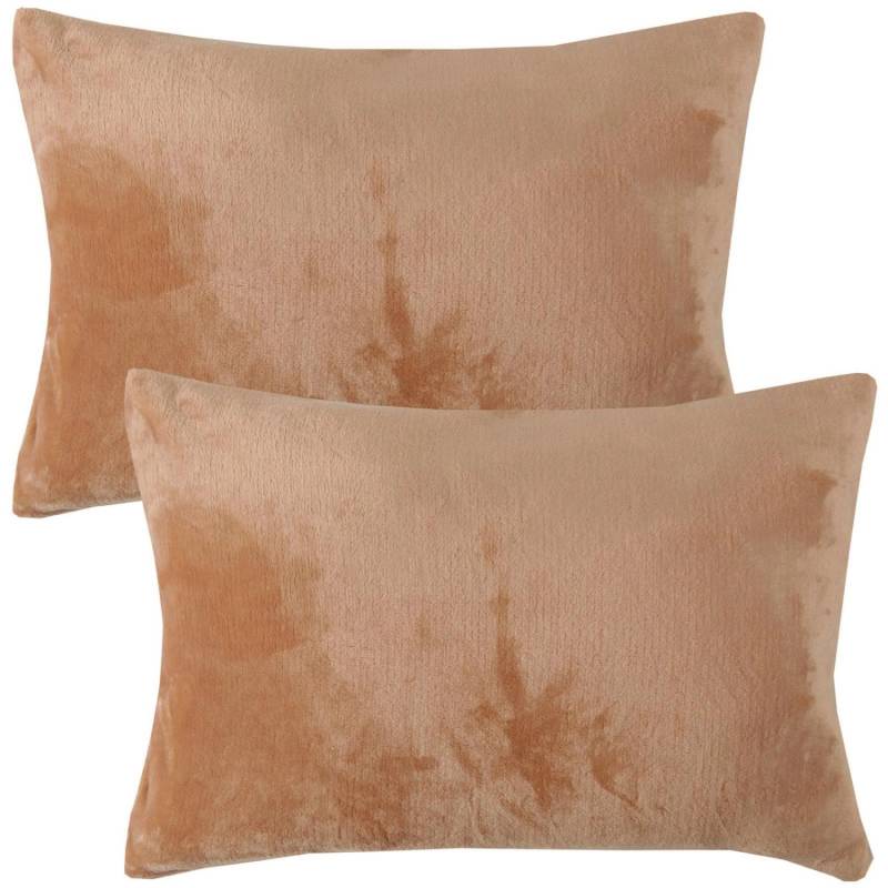 Bestlivings Kissenhülle Kuschel Kissenbezug mit Reißverschluss 40 x 60 cm Nougat 2er Pack von BESTLIVINGS