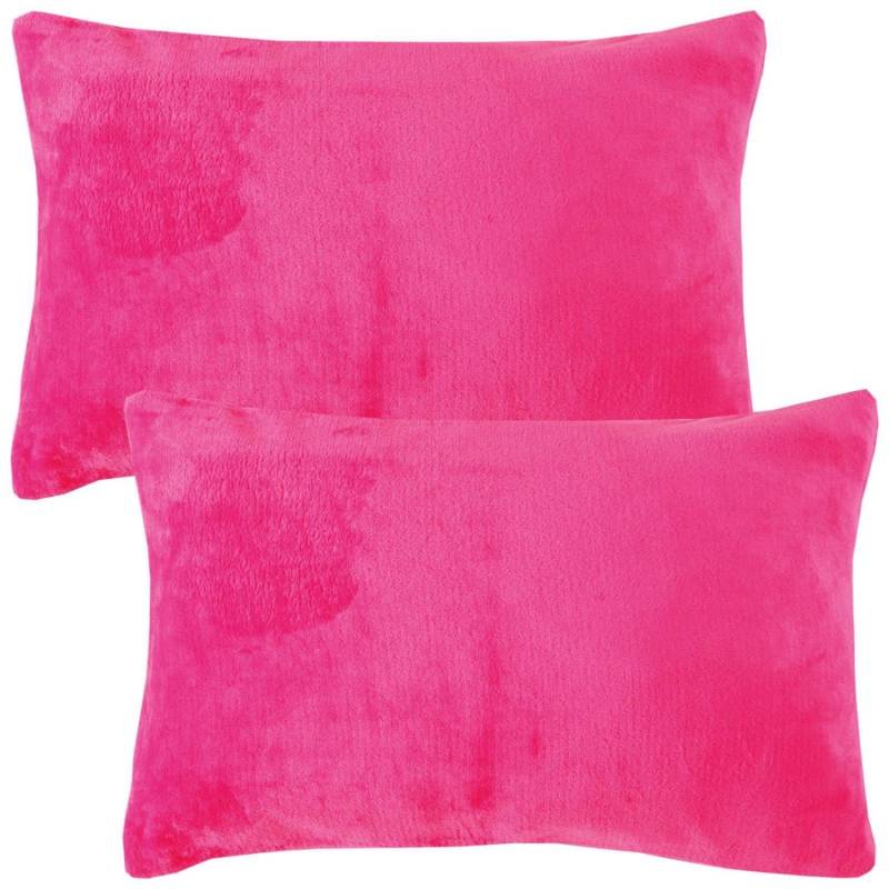 Bestlivings Kissenhülle Kuschel Kissenbezug mit Reißverschluss 40 x 60 cm Pink 2er Pack von BESTLIVINGS