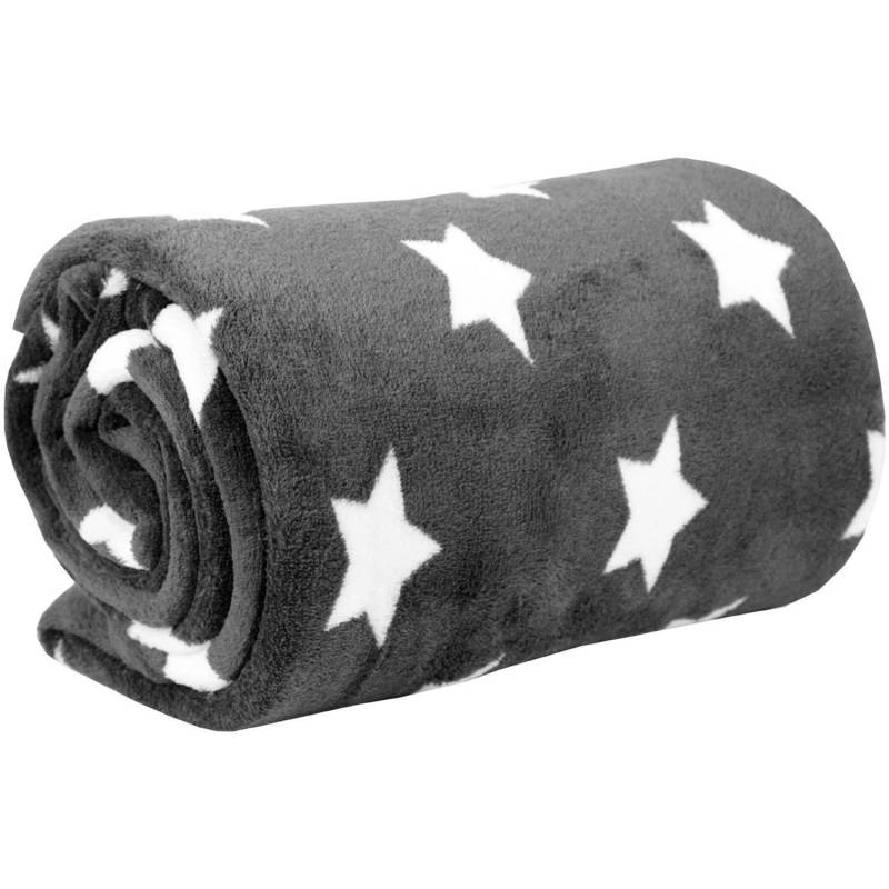 Bestlivings Kuscheldecke Mit Sternen 180 x 220 cm Anthrazit von BESTLIVINGS