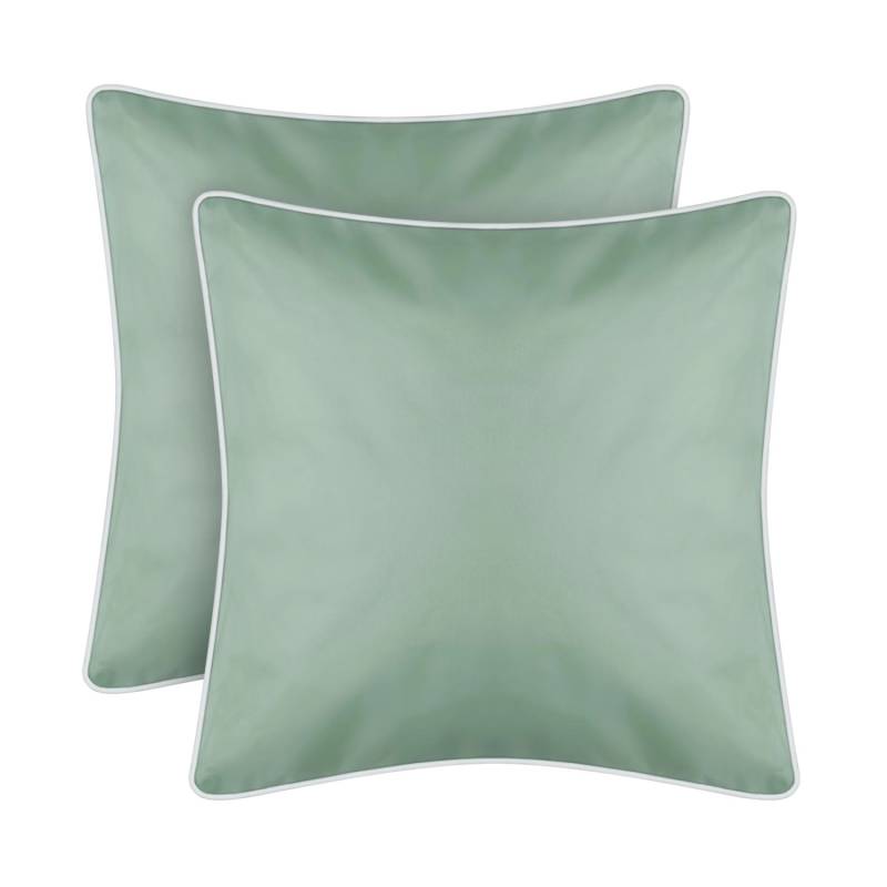 Bestlivings Outdoor Kissen mit Weißer Paspel Mintgrün 2 Stück 2er Pack von BESTLIVINGS