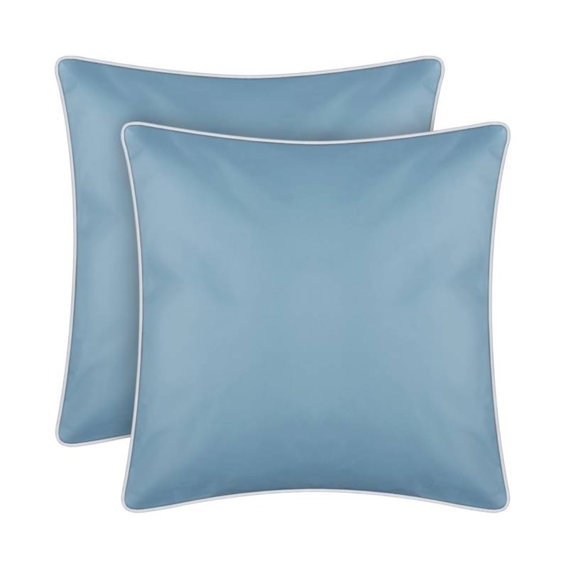 Bestlivings Outdoor Kissen mit Weißer Paspel Türkis 2 Stück 2er Pack von BESTLIVINGS