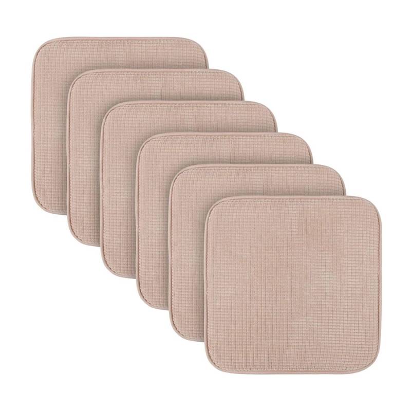 Bestlivings Stuhlkissen Struktur Beige 38 x 38 x 3 cm 6er Pack von BESTLIVINGS