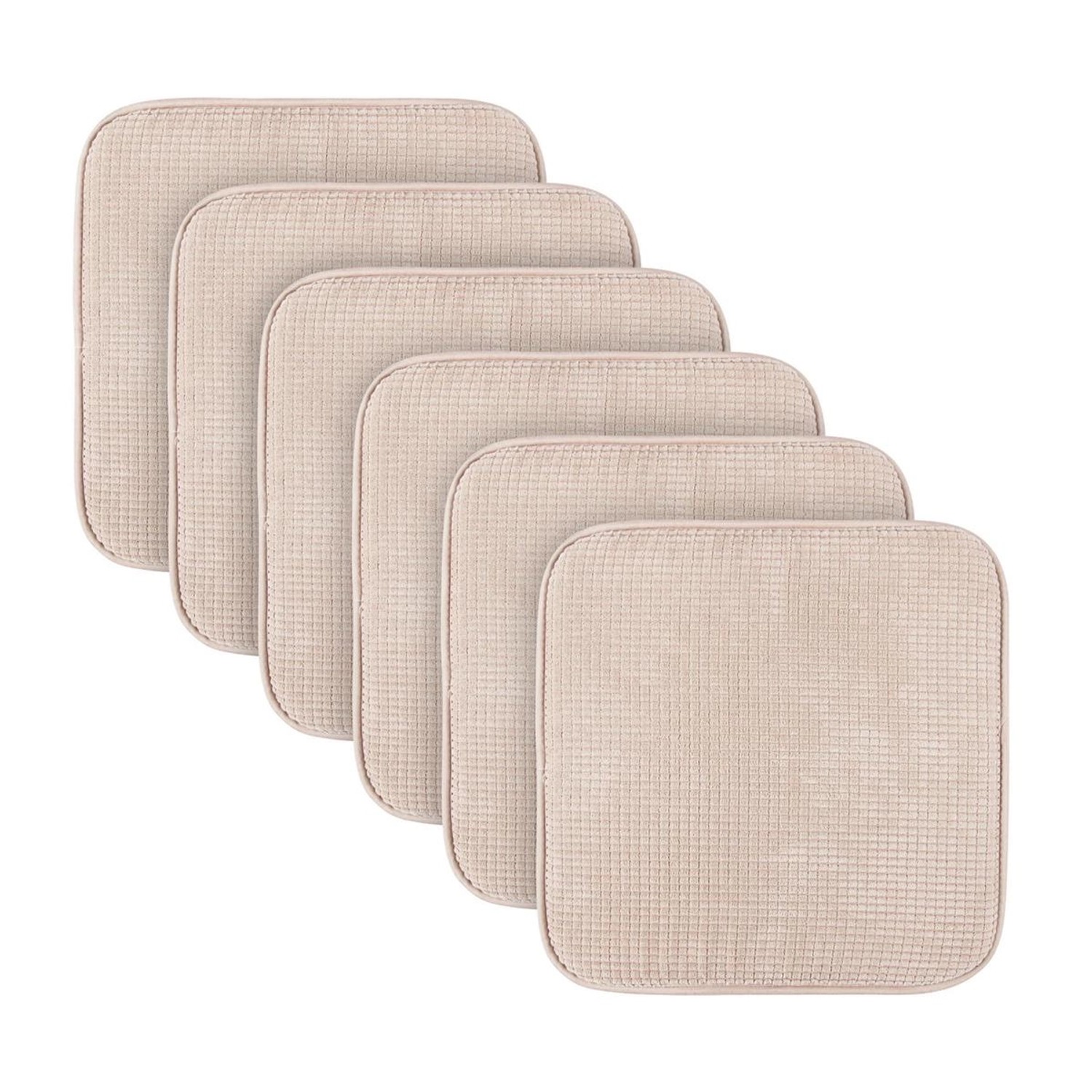 Bestlivings Stuhlkissen Struktur Creme 38 x 38 x 3 cm 6er Pack von BESTLIVINGS