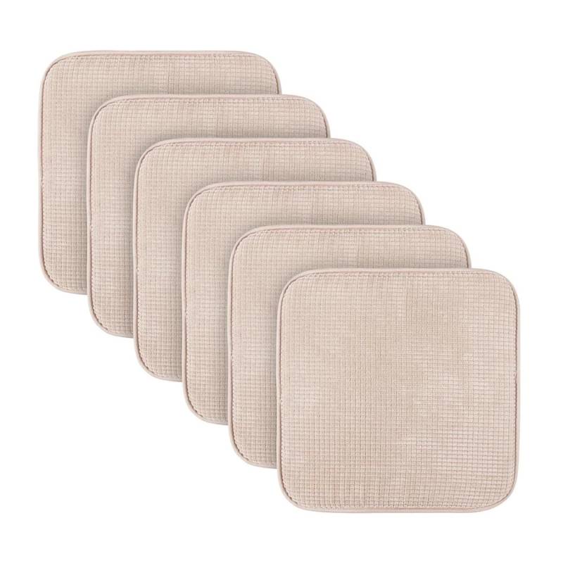 Bestlivings Stuhlkissen Struktur Creme 38 x 38 x 3 cm 6er Pack von BESTLIVINGS