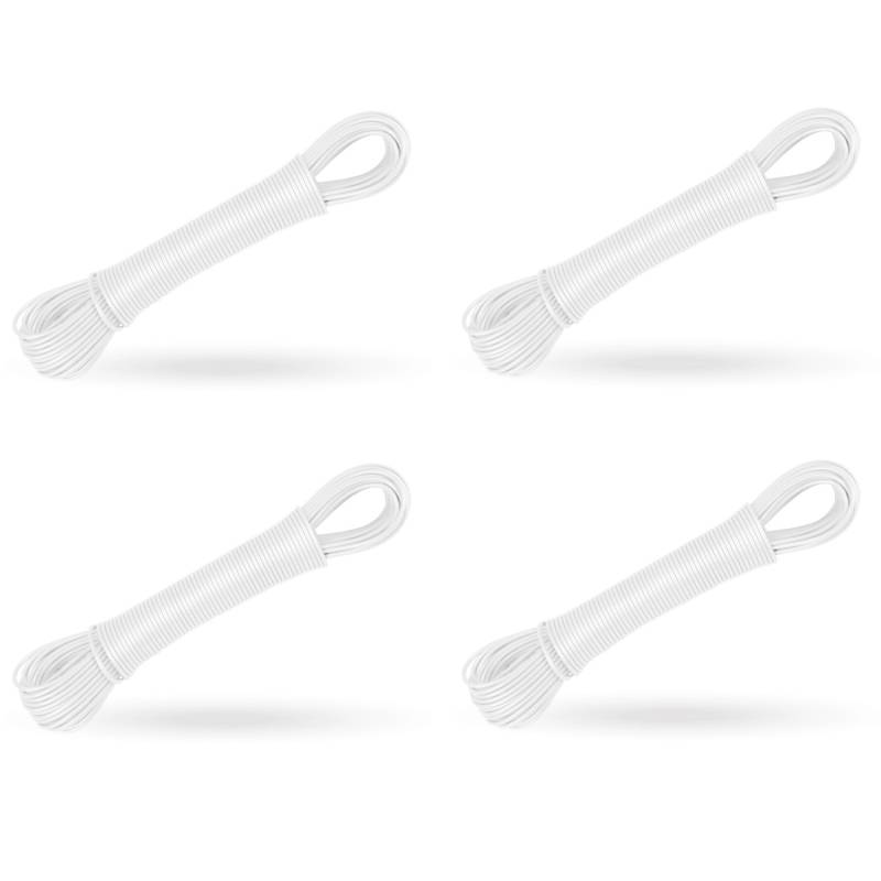 Bestlivings Wäscheleine 20 Meter x 2,2 mm 4er Pack Weiß von BESTLIVINGS