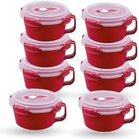 Bestlivings - Frischhaltedosen für Lebensmittel ( 0,84 l ) - 8er Pack Rot - Vorratsdose luftdicht, Aufbewahrungsbox Meal Prep Box, Frühstücksschale, von BESTLIVINGS