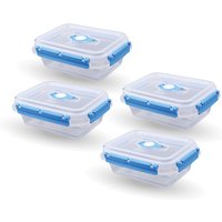 Frischhaltedosen für Lebensmittel ( 0,9 l ) - 4er Pack Blau - Vorratsdose luftdicht, Aufbewahrungsbox Meal Prep Box, Lunchbox, bpa Frei - Blau von BESTLIVINGS