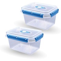 Frischhaltedosen für Lebensmittel ( 1,5 l ) - 2er Pack Blau - Vorratsdose luftdicht, Aufbewahrungsbox Meal Prep Box, Lunchbox, bpa Frei - Blau von BESTLIVINGS