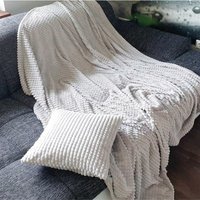 Bestlivings - Kuscheldecke im Set - Hellgrau jacquard xxl Flauschdecke (150x200cm) inkl. 45x45cm Dekokissen mit abnehmbaren Bezug - flauschige von BESTLIVINGS