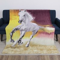 Bestlivings - Kuscheldecke xxl (150x200 cm / Pferd ) - Flauschdecke mit Fotodruck -Flanelldecke - Jacquard - Öko tex - große weiche Wohn-Decke zum von BESTLIVINGS