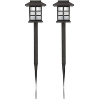 Led Solar Gartenleuchten für Außen ( 2er Pack), wetterfest IP44 spritzwassergeschützt, 38 cm Stecklampe mit Erdspieß, Beleuchtung für Terrasse von BESTLIVINGS