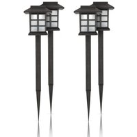 Led Solar Gartenleuchten für Außen ( 4er Pack), wetterfest IP44 spritzwassergeschützt, 38 cm Stecklampe mit Erdspieß, Beleuchtung für Terrasse von BESTLIVINGS