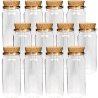 Mini Glasflaschen mit Korken 50ml ( 24er Pack ) - Kleine Glasfläschchen zum Befüllen - Reagenzglas Glas für Hochzeit - Mini Gläser Gastgeschenke von BESTLIVINGS