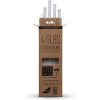 Nachhaltige Glas Strohhalme ( 4 Trinkhalme + 1 Reinigungsbürste ) Transparent 20cm - Glashalm wiederverwendbar, Stabil und Bruchfest von BESTLIVINGS