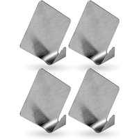 Selbstklebende Wandhaken ( Raute - 4er Set ) Silber aus Edelstahl für Schlafzimmer, Wand, Badezimmer Rostfrei Aufhänger Bilderhaken ohne Bohren von BESTLIVINGS