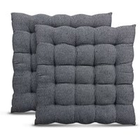 Stuhlkissen 40x40cm ( Grau ) - 2er Pack - Hochwertiges Sitzkissen Atmungsaktiv Indoor & Outdoor - Baumwolle Öko Tex für Gartenstuhl Küche Esszimmer von BESTLIVINGS