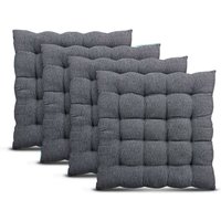 Bestlivings - Stuhlkissen 40x40cm ( Grau ) - 4er Pack - Hochwertiges Sitzkissen Atmungsaktiv Indoor & Outdoor - Baumwolle Öko Tex für Gartenstuhl von BESTLIVINGS