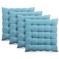 Stuhlkissen 40x40cm ( Türkis ) - 4er Pack - Hochwertiges Sitzkissen Atmungsaktiv Indoor & Outdoor - Baumwolle Öko Tex für Gartenstuhl Küche Esszimmer von BESTLIVINGS