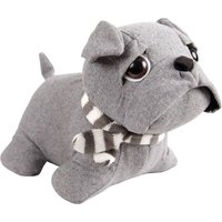 Türstopper (Silber ) Mops/Bulldogge 25x20cm Türsack, Plüschdeko schwer ( 1000g ) für innen, Fensterfeststeller , Kinderzimmer Deko - Silber von BESTLIVINGS