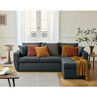 Bestmobilier - Astoria - ecksofa beidseitig montierbar 4-sitzer - schlaffunktion und bettkasten - aus veganem leder - anthrazitgrau Bestmobilier - Astoria - ecksofa beidseitig montierbar 4-sitzer - schlaffunktion und bettkasten - aus veganem leder - anthrazitgrau von BESTMOBILIER