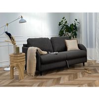 Bestmobilier - Cosmos - 3-sitzer schlafsofa - tägliche schlafgelegenheit matratze 11 cm - aus stoff - anthrazitgrau von BESTMOBILIER