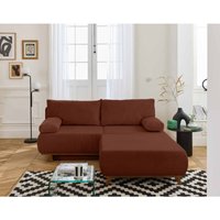 Bestmobilier - Cristal - 3-sitzer sofa - schlaffunktion und bettkasten und großer sitzsack - cord - terrakotta von BESTMOBILIER