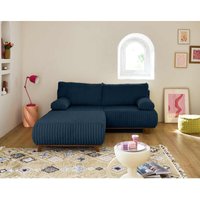 Bestmobilier - Cristal - 3-sitzer sofa - schlaffunktion und bettkasten und großer sitzsack - großer geripptem cord - blau Bestmobilier - Cristal - 3-sitzer sofa - schlaffunktion und bettkasten und großer sitzsack - großer geripptem cord - blau von BESTMOBILIER