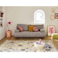 Bestmobilier - Cristal - 3-sizter sofa - schlaffunktion und bettkasten - aus geripptem kunstpelz - taupe Bestmobilier - Cristal - 3-sizter sofa - schlaffunktion und bettkasten - aus geripptem kunstpelz - taupe von BESTMOBILIER