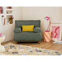 Bestmobilier - Cristal - sessel - schlaffunktion und bettkasten - großer geripptem cord - grün Bestmobilier - Cristal - sessel - schlaffunktion und bettkasten - großer geripptem cord - grün von BESTMOBILIER