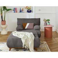 Cristal - sessel - schlaffunktion und bettkasten und großer hocker - aus strukturiertem samt - dunkelgrau Cristal - sessel - schlaffunktion und bettkasten und großer hocker - aus strukturiertem samt - dunkelgrau von BESTMOBILIER