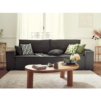 Dellia – 3-sitzer sofa mit schlaffunktion – mit bettkasten – aus cord – zeitgenössischer stil - dunkelgrau - Dunkelgrau von BESTMOBILIER