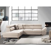 Bestmobilier - Linea - ecksofa links mit schlaffunktion - 5 sitzplätze - mit kopfstützen - beige Bestmobilier - Linea - ecksofa links mit schlaffunktion - 5 sitzplätze - mit kopfstützen - beige von BESTMOBILIER