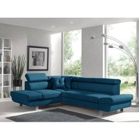 Bestmobilier - Lisbona – ecksofa links mit schlaffunktion – 5-sitzer – mit kopfstützen - entenblau Bestmobilier - Lisbona – ecksofa links mit schlaffunktion – 5-sitzer – mit kopfstützen - entenblau von BESTMOBILIER