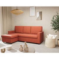 Bestmobilier - Meiya - 4-sitzer-wendeecksofa schlaffunktion und bettkasten aus stoff - terrakotta Bestmobilier - Meiya - 4-sitzer-wendeecksofa schlaffunktion und bettkasten aus stoff - terrakotta von BESTMOBILIER