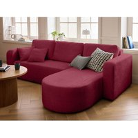 Bestmobilier - Miro - 4-sitzer ecksofa beidseitig montierbar - schlaffunktion und bettkasten - aus strukturiertem samt - pflaume Bestmobilier - Miro - 4-sitzer ecksofa beidseitig montierbar - schlaffunktion und bettkasten - aus strukturiertem samt - pflaume von BESTMOBILIER