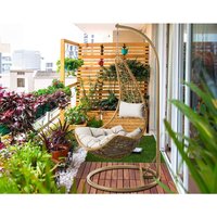 Bestmobilier - Palaos - hängesessel - rattanoptik - beige von BESTMOBILIER