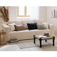 Bestmobilier - Topaze - 3-sizter sofa - schlaffunktion und bettkasten - aus bouclé-stoff - beige von BESTMOBILIER