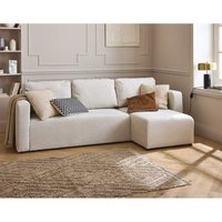 Canopy - beidseitig montierbar - 4 sitzplätze - schlaffunktion und bettkasten - aus strukturiertem stoff - beige von BESTMOBILIER