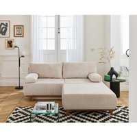 Cristal - 3-sitzer sofa - schlaffunktion und bettkasten und großer sitzsack - cord - beige Cristal - 3-sitzer sofa - schlaffunktion und bettkasten und großer sitzsack - cord - beige von BESTMOBILIER