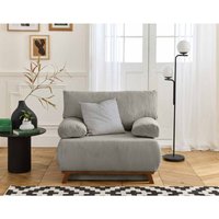 Cristal - sessel - schlaffunktion und bettkasten - aus kordsamt - hellgrau Cristal - sessel - schlaffunktion und bettkasten - aus kordsamt - hellgrau von BESTMOBILIER