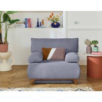 Cristal - sessel - schlaffunktion und bettkasten - aus strukturiertem samt - graublau Cristal - sessel - schlaffunktion und bettkasten - aus strukturiertem samt - graublau von BESTMOBILIER