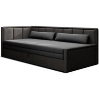 James - 3-sizter sofa links schlaffunktion und bettkasten aus samt - schwarz James - 3-sizter sofa links schlaffunktion und bettkasten aus samt - schwarz von BESTMOBILIER