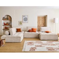 Marisol - wohnlandschaft modular 7-sitzer - texturierter samt - beige von BESTMOBILIER
