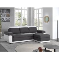 Bestmobilier - Milan - 4-sitzer ecksofa beidseitig montierbar - schlaffunktion und bettkasten - aus kunstleder und stoff - weiß / grau Bestmobilier - Milan - 4-sitzer ecksofa beidseitig montierbar - schlaffunktion und bettkasten - aus kunstleder und stoff - weiß / grau von BESTMOBILIER