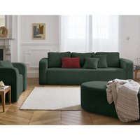 Bestmobilier - Miro - 3-sitzer einzelsofa - schlaffunktion und bettkasten - aus strukturiertem samt - grün von BESTMOBILIER